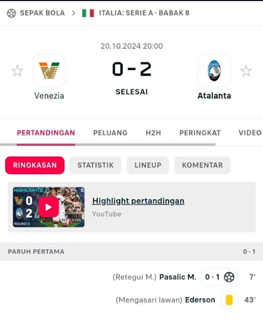 Tonton highlight pertandingan bola favoritmu