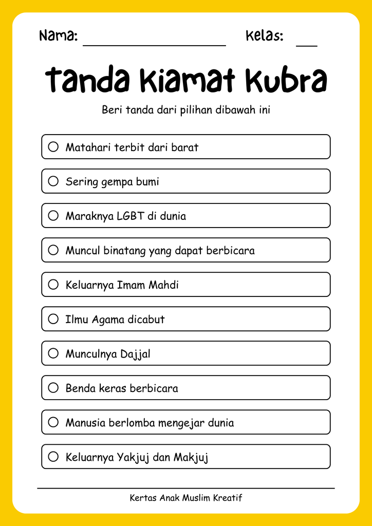 tanda-tanda hari kiamat kubra