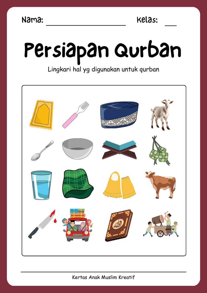 perlengkapan persiapan qurban